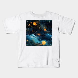 Van Gogh Starry Night Outer Space Pattern 11 Kids T-Shirt